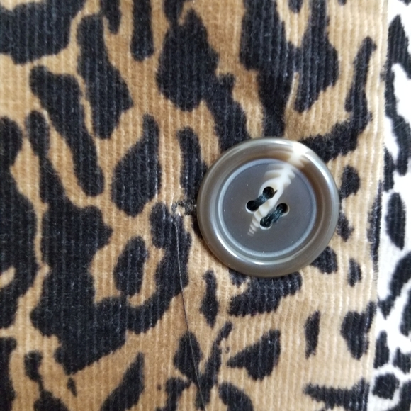 VINTAGE LEOPARD PRINT CORDUROY COAT BY CHAPTER ONE ~ SIZE 10 NWT - Picture 5 of 9